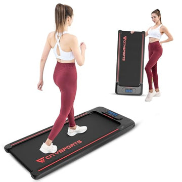 CITYSPORTS Treadmills for Home,Portable Under Desk Treadmill,Walking Pad WP8Treadmill with Remote & APP Control and LED Display,1-6KM/H,Installation-Free