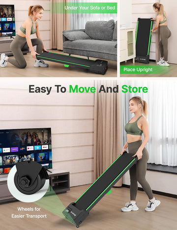 Dripex Walking Pad Treadmill for home, 2.5HP Under Desk Treadmill with 6 Shock-absorbing Cushions, Walking Running Machine with Remote Control and LED Display, Adjustable Speeds 1-6km/h, No Assembly